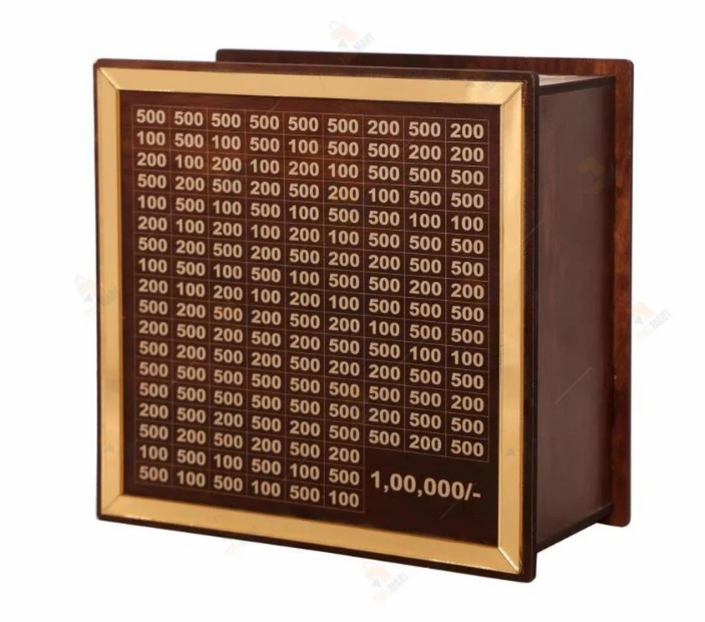 Wooden 100 Days ₹1,00,000 Saving Challenge Box