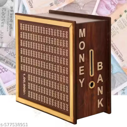 Wooden 100 Days ₹1,00,000 Saving Challenge Box