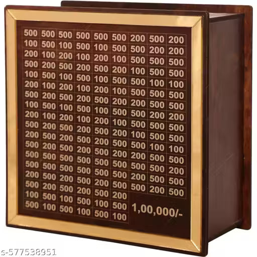 Wooden 100 Days ₹1,00,000 Saving Challenge Box