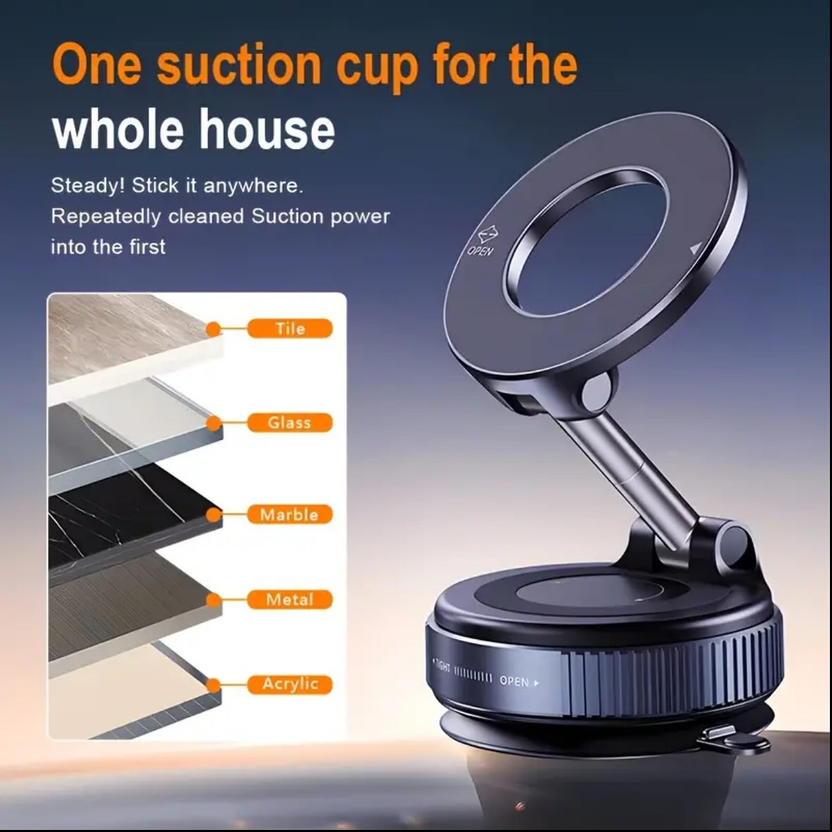 Premium 360° Magnetic Car Mobile Holder | Strong Metal | Foldable & Adjustable | For All Smartphones