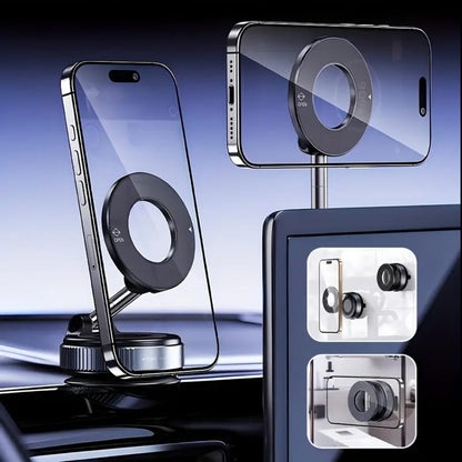 Premium 360° Magnetic Car Mobile Holder | Strong Metal | Foldable & Adjustable | For All Smartphones