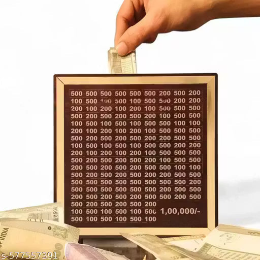 Wooden 100 Days ₹1,00,000 Saving Challenge Box
